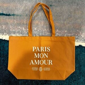 Sezane mustard yellow tote